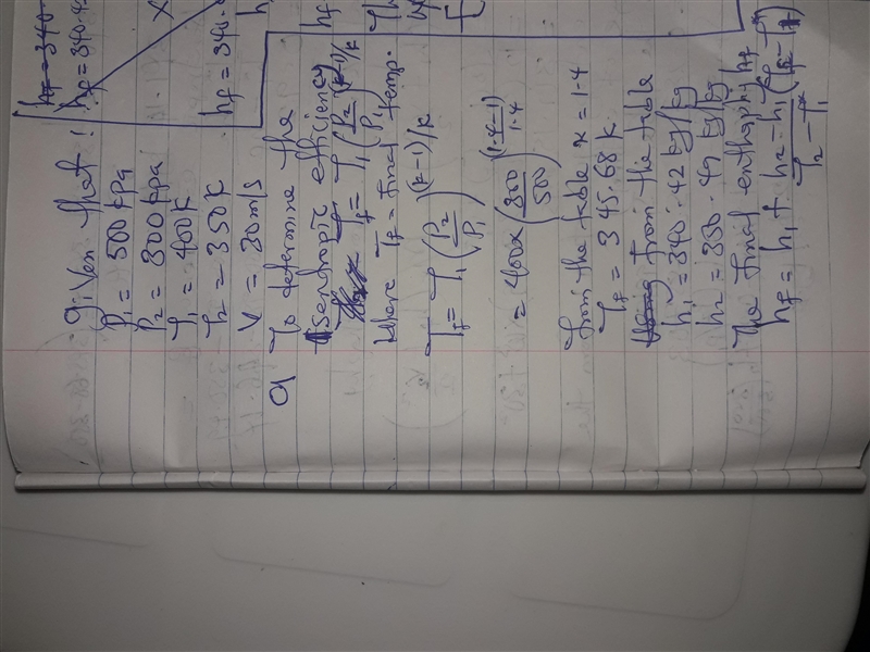 Air at 500 kPa and 400 K enters an adiabatic nozzle at a velocity of 30 m/s and leaves-example-1