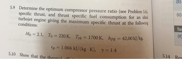 determine the optimum compressor pressure ratio specific thrust fuel comsumption 2.1 220k-example-1