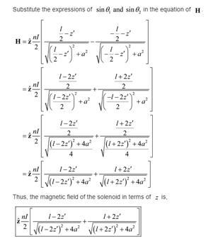 A solenoid with a length of 20 cm and a radius of 5 cm consists of 400 turns and carries-example-2