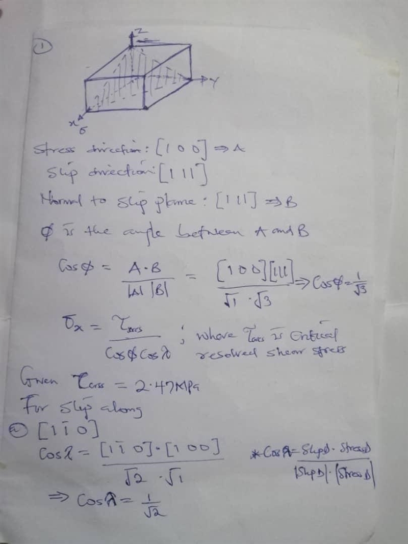 A single crystal of a metal that has the BCC crystal structure is oriented such that-example-2