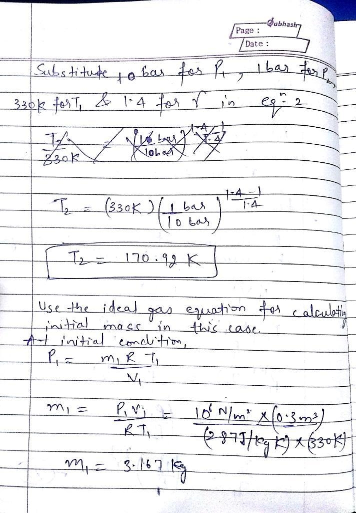 Air in a 10 ft3 cylinder is initially at a pressure of 10 atm and a temperature of-example-2