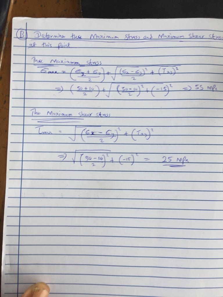 A state of stress that occurs at a point on the free surface of the of a solid body-example-2