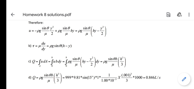 A liquid flows down an inclined plane surface in a steady, full developed laminar-example-5