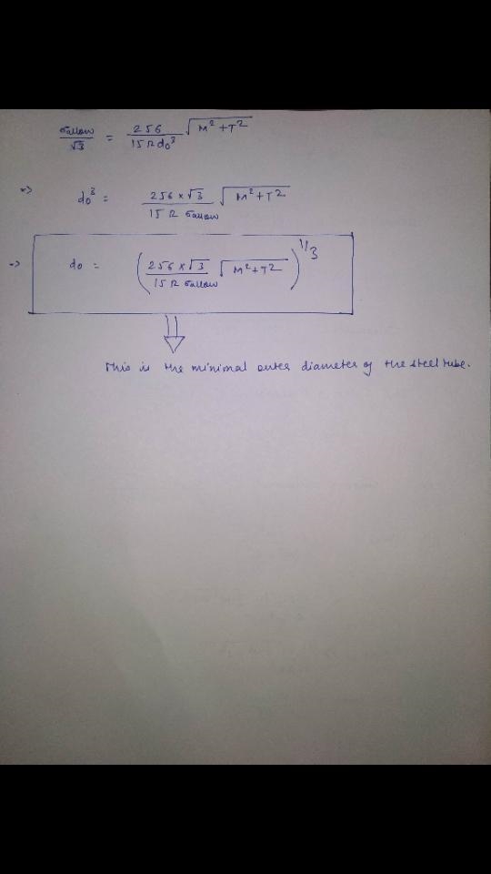 A gear box’s shaft is made of a hollow circular steel tube with allowable yield stress-example-3