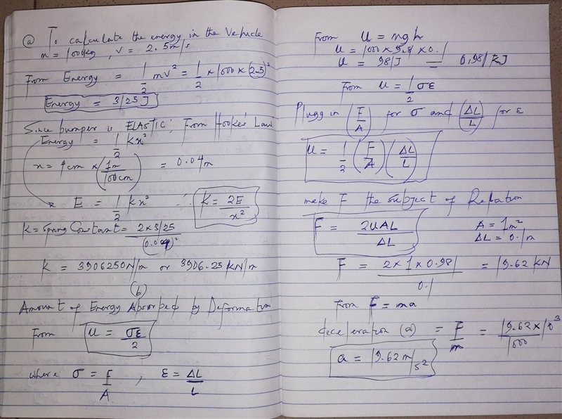 Automobiles must be able to sustain a frontal impact. Specifically, the design must-example-1