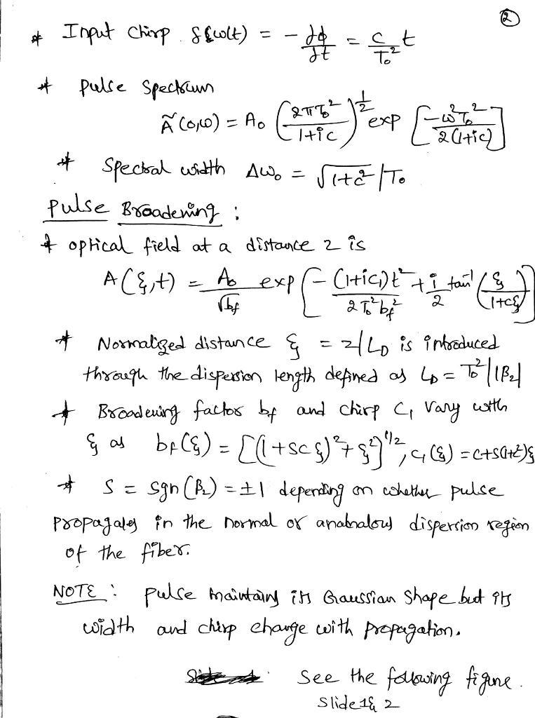 Show that a chirped Gaussian pulse is compressed initially inside a single-mode fiber-example-1