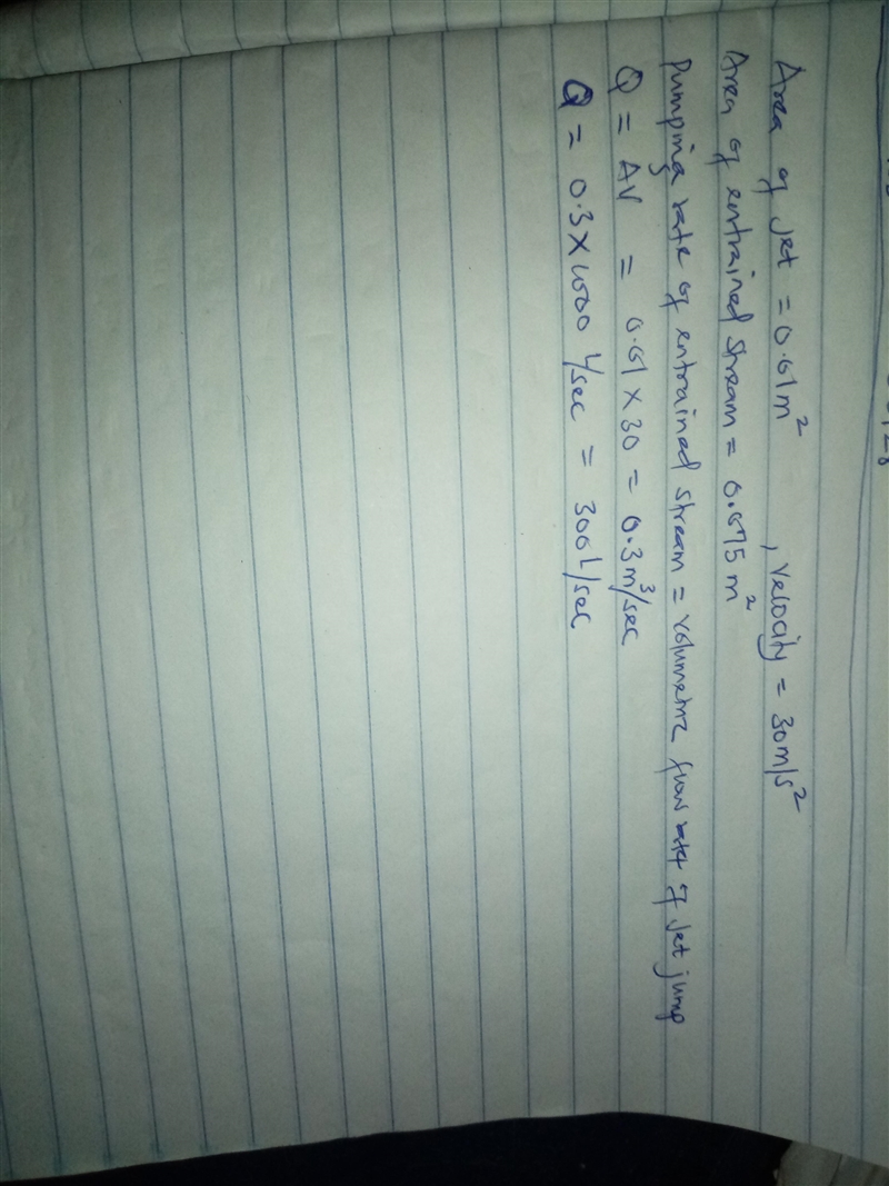 A water jet jump involves a jet cross-sectional area of 0.01 m2 , and a jet velocity-example-1