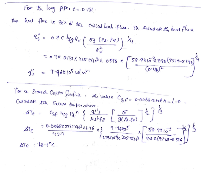 Water at atmospheric pressure boils on the surface of a large horizontal copper tube-example-2