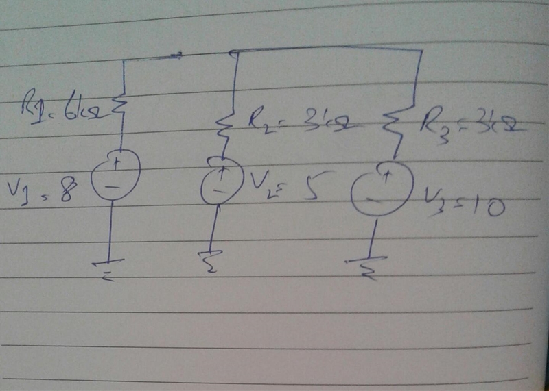 Given V1 = 8 vpp, R1 = 6 kΩ, V2 = 5 vpp, R2 = 3 kΩ, V3 = 10 vpp, R3 = 3 kΩ, and Rf-example-2