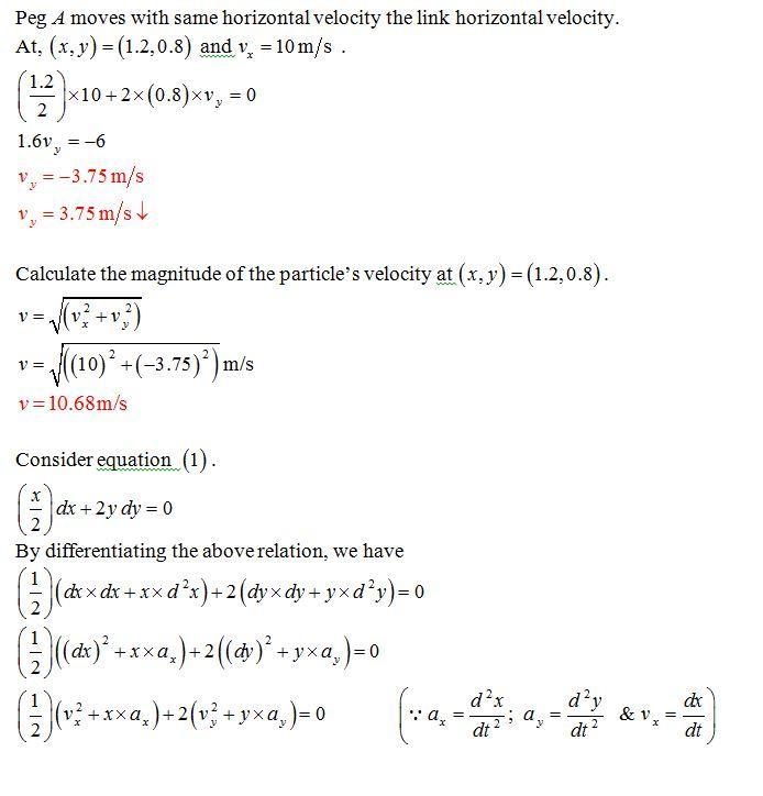 Pegs A and B are restricted to move in the elliptical slots due to the motion of the-example-2