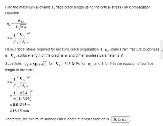 A large plate is fabricated from a steel alloy that has a plane strain fracture toughness-example-1