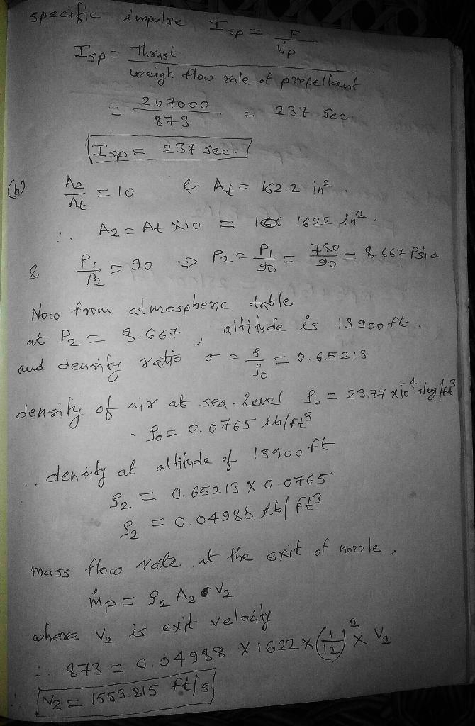 For a solid propellant rocket motor with a sea level thrust of 207,000 lbf, determine-example-2