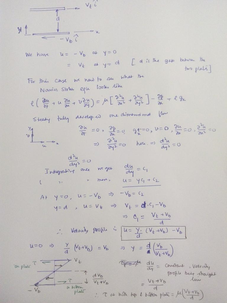 Reconsider Couette flow between two parallel plates as derived in class, but with-example-1