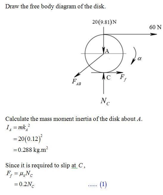 The 20-kg roll ofpaper has a radius of gyration kA = 120 mm about an axis passing-example-1