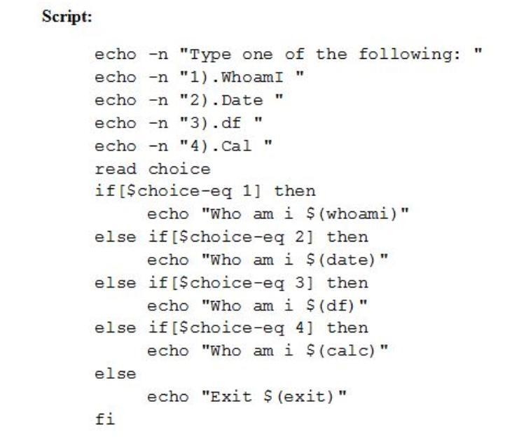 Create a shell script (utilities1.sh) that will print a menu of commands to execute-example-1