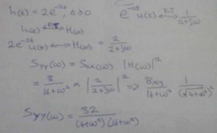 A wide-sense stationary process X(t) is the input to a linear system whose impulse-example-2