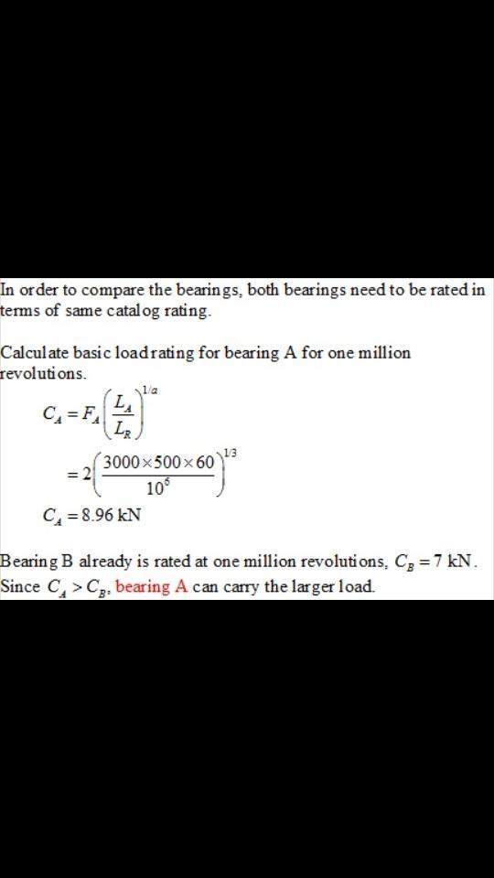 Two ball bearings from different manufacturers are being considered for a certain-example-1