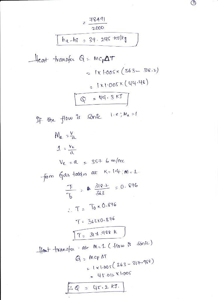 Air flows through a 0.25-m-diameter duct. At the inlet the velocity is 300 m/s, and-example-3