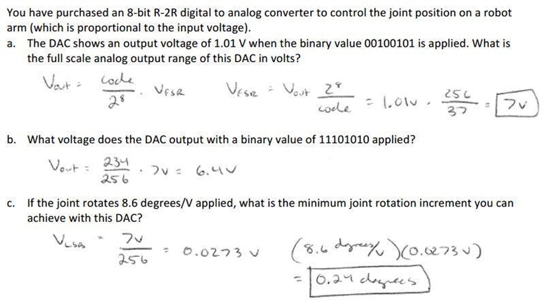 You have purchased an 8-bit R-2R digital to analog converter to control the joint-example-1