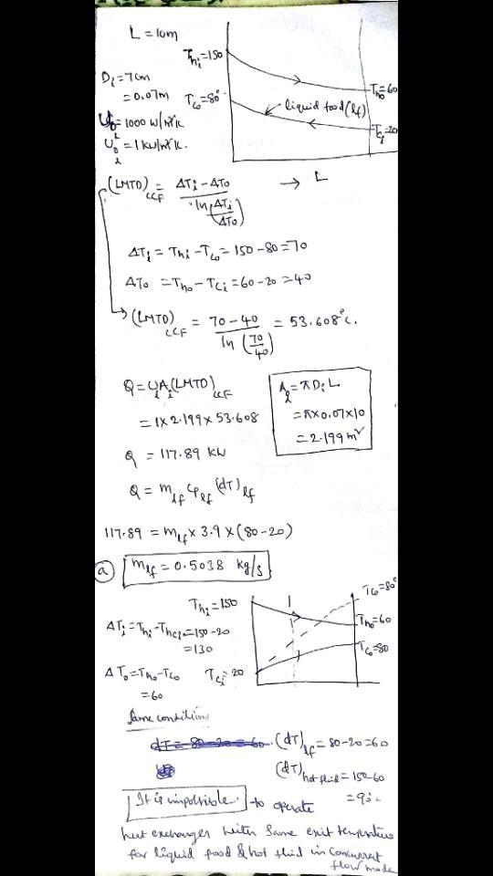 A 10-m-long countercurrent-flow heat exchanger is being used to heat a liquid food-example-1