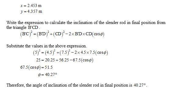 The slender 15 kg bar is initially at rest and standing in the vertical position when-example-3