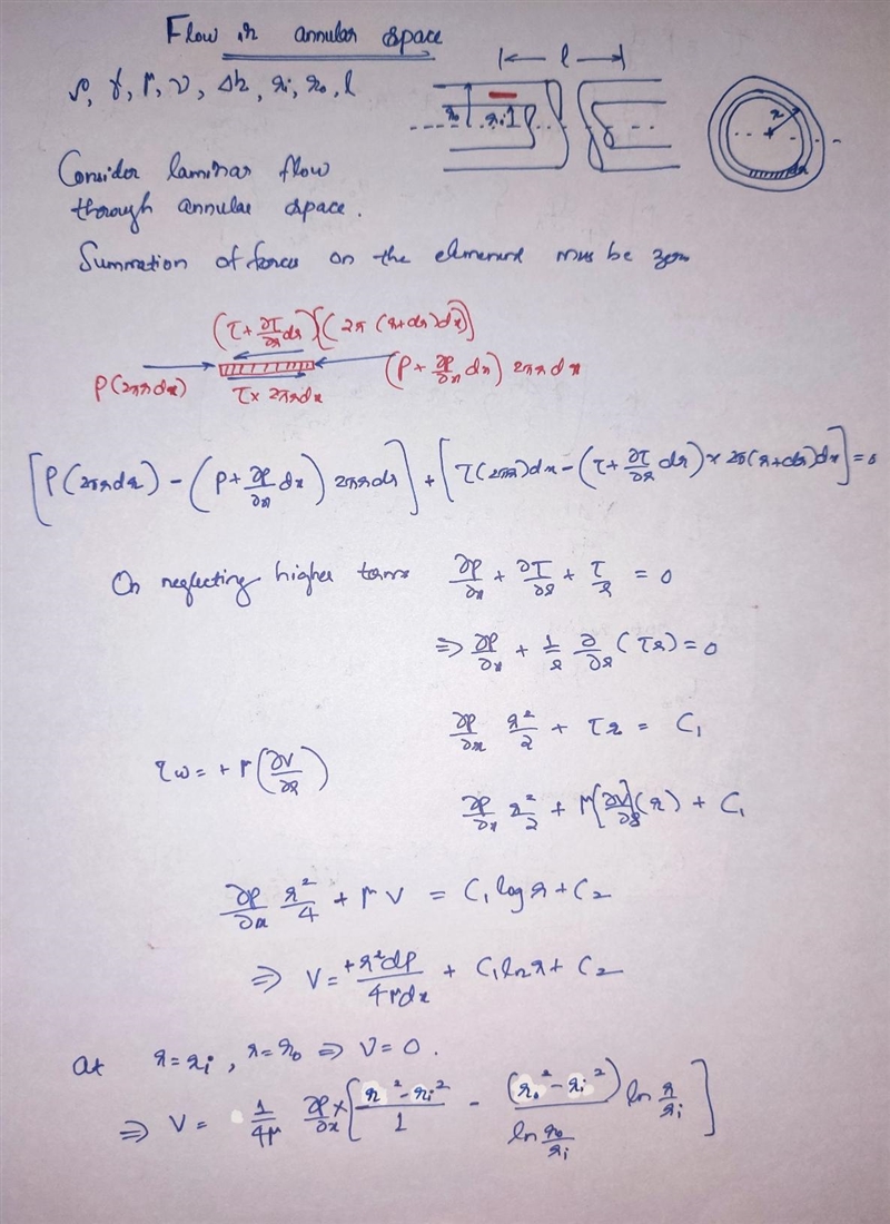 A Newtonian liquid flows in the annular space between to fixed horizontal concentric-example-1