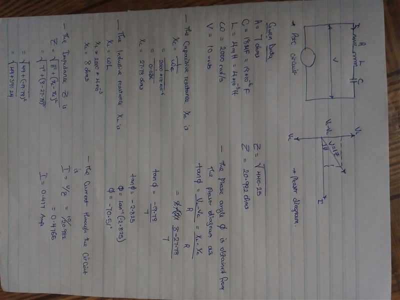 Use phasor techniques to determine the current supplied by the source given that V-example-1