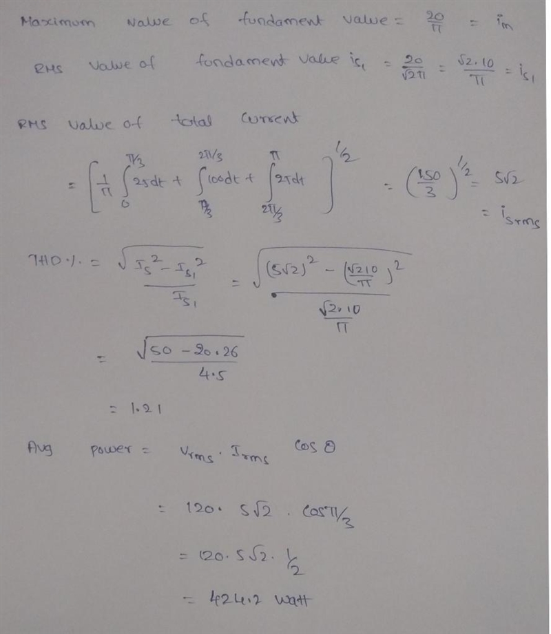 (1) Calculate fundamental, Second, third and fifth order harmonics of is (t). istl-example-5