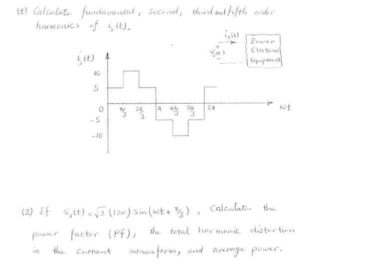 (1) Calculate fundamental, Second, third and fifth order harmonics of is (t). istl-example-1