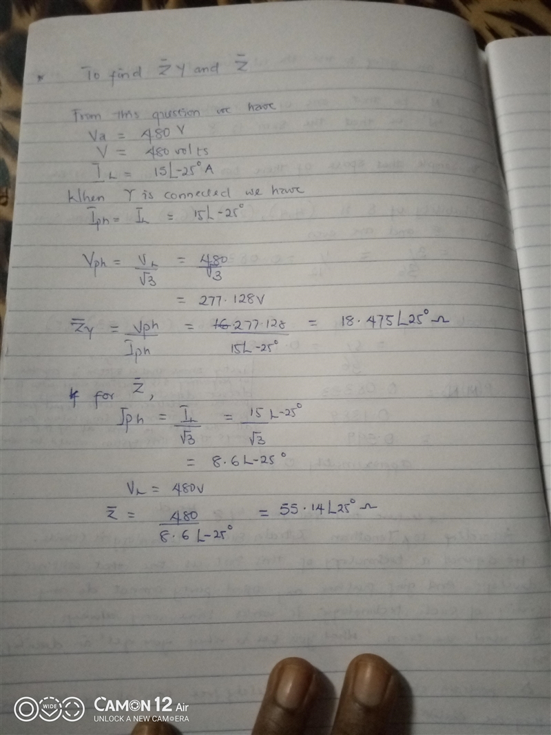 4.5. In a balanced 480 V three-phase system, the line current is measured to be 15 A-example-1