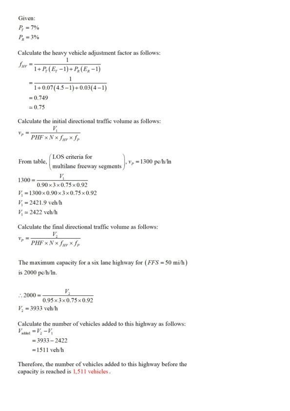 A six-lane divided multilane highway (three lanes in each direction) has a measured-example-1