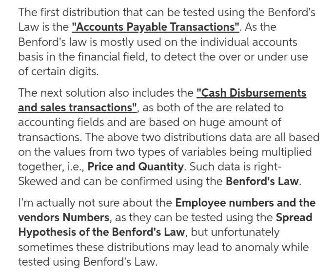 Which distributions would you recommend be tested using Benford’s law? Select all-example-1