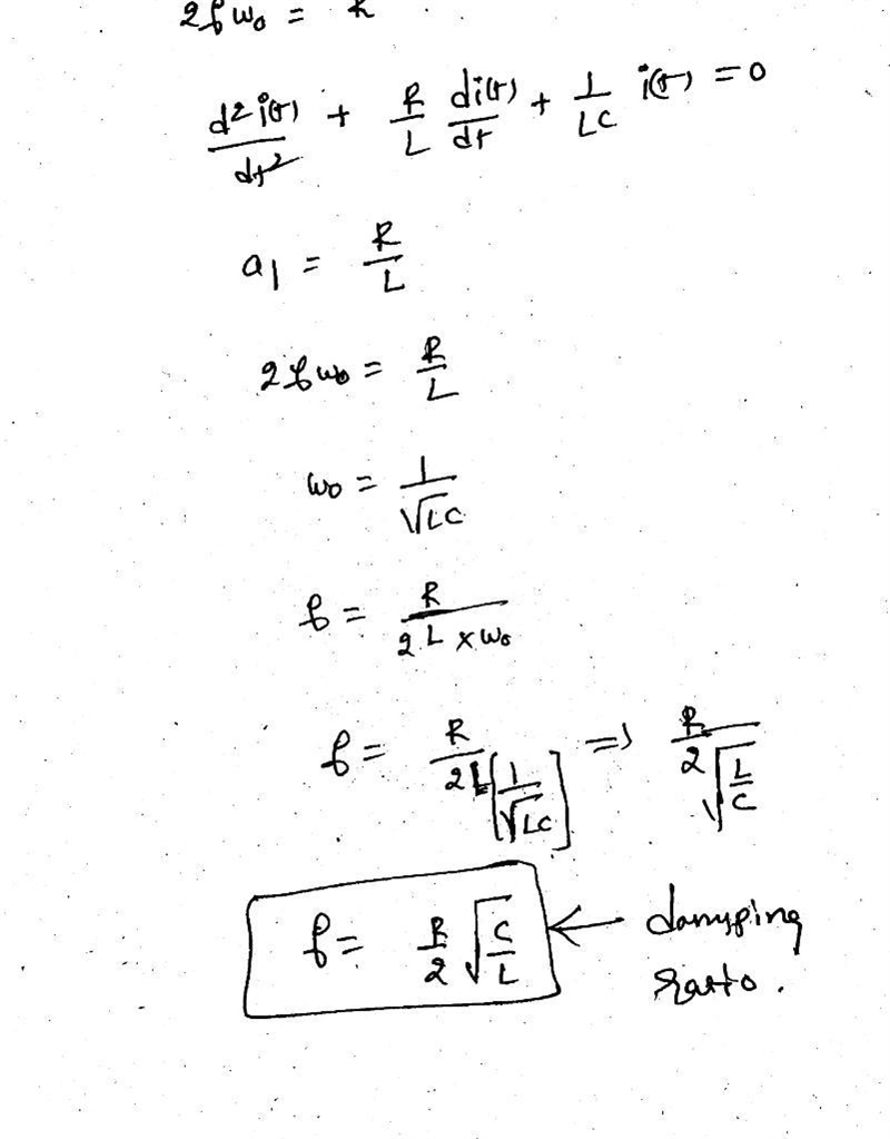 5 (Zeta) is defined as the exponential damping ratio of the circuit which is a dimensionless-example-1