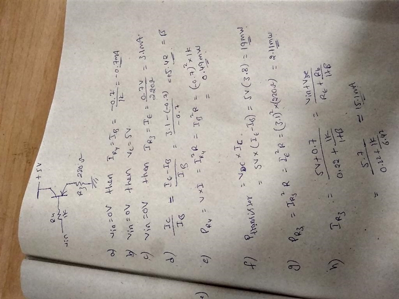 Problem #2: For the following PNP Bipolar Transistor circuit, please answer the following-example-1