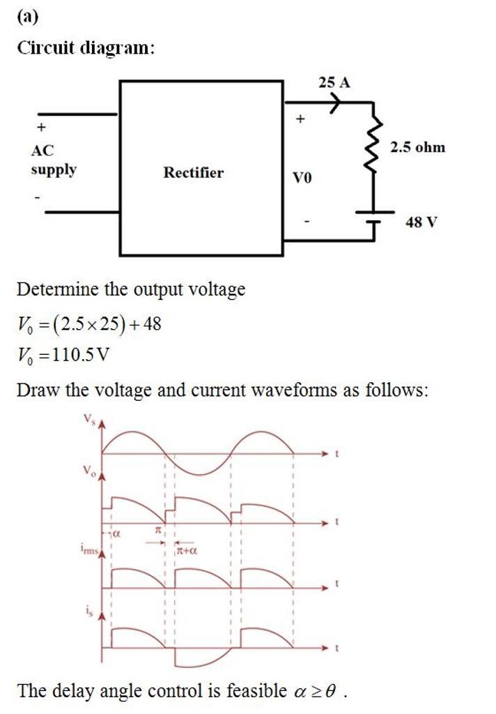 A rectifier charges a battery bank in a substation. The bank rated dc voltage is 48 V-example-1