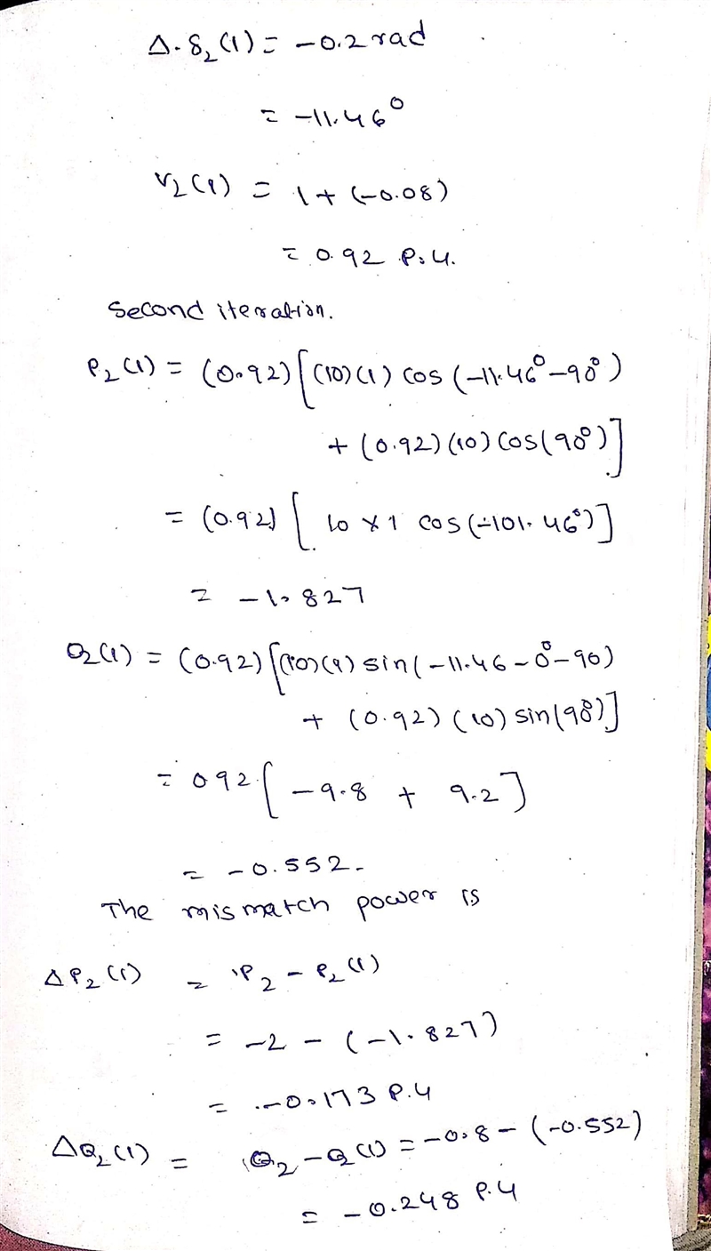 A generator bus (with a 1.0 p.u. voltage) supplies a 200 MW, 80 Mvar load through-example-4