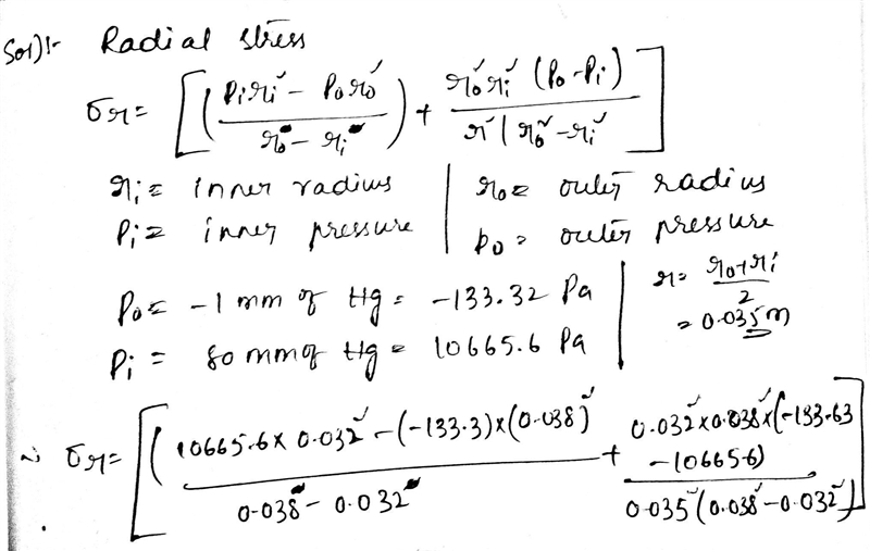 Calculate and plot the radial and circumferential stress distribution in the left-example-1