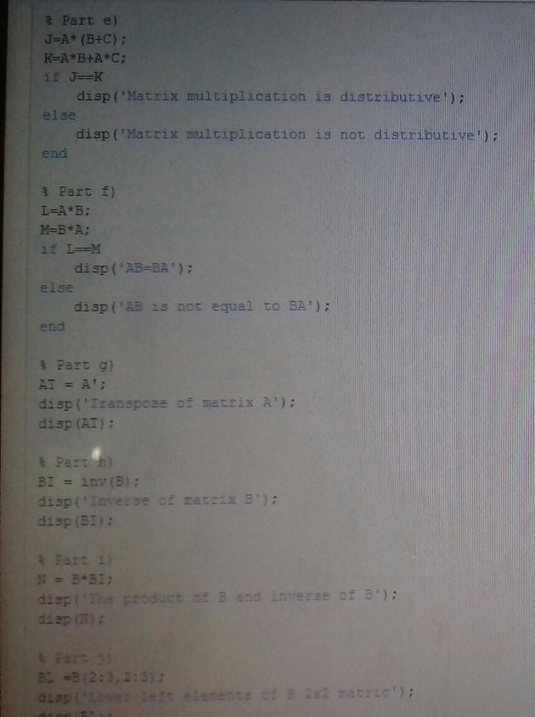 Write a script (Program 2) to perform t he following matrix operations. Use output-example-2