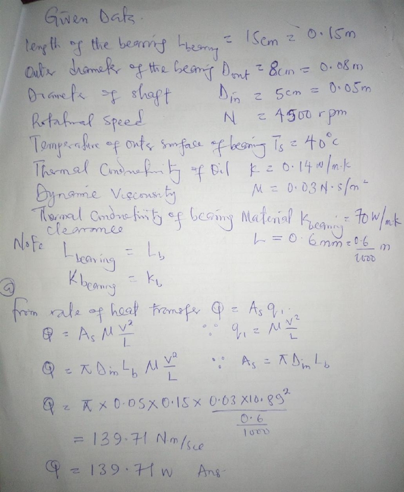 A 5-cm-diameter shaft rotates at 4500 rpm in a 15-cmlong, 8-cm-outer-diameter cast-example-1