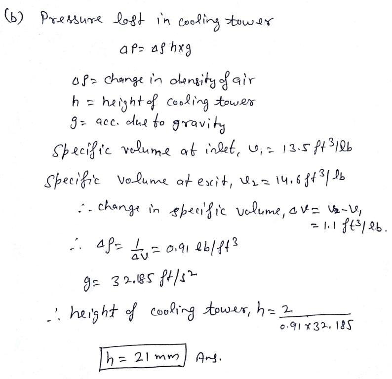 A natural-draft cooling tower receives 250,000 ft3/min of air at standard atmospheric-example-2