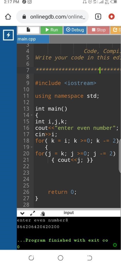 Write a C++ Program to generate the following output using a loop structure(s). (Do-example-1