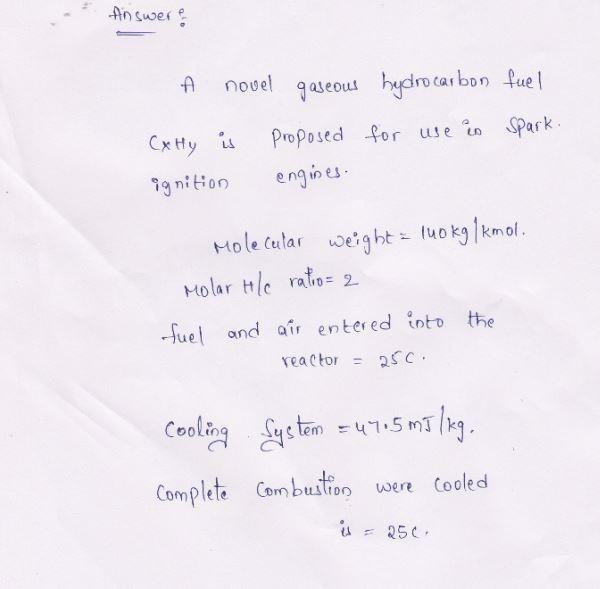 A novel gaseous hydrocarbon fuel CxHy is proposed for use in spark-ignition engines-example-1