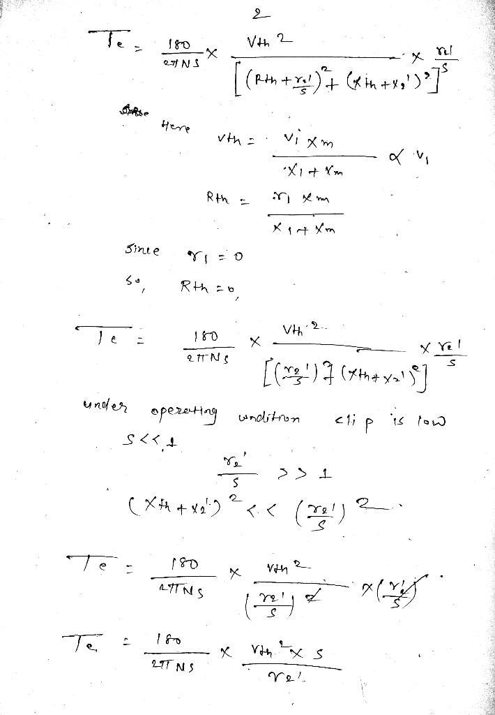 A 6-pole, 50 Hz squirrel cage induction motor has rotor resistance and standstill-example-2