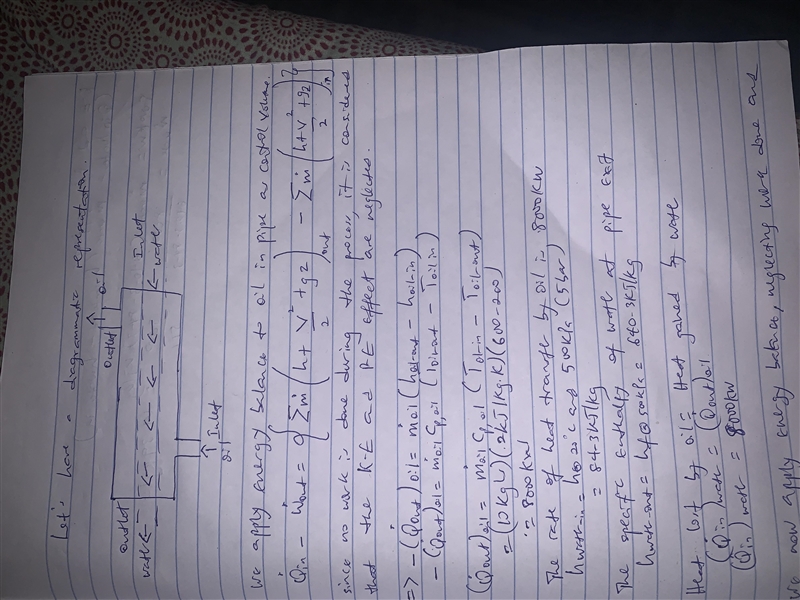 Oil enters a counterflow heat exchanger at 600 K with a mass flow rate of 10 kg/s-example-1