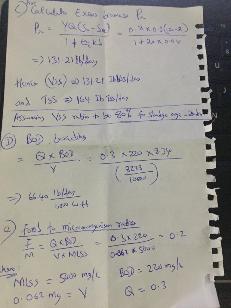 A MBR treatment plant has a flow of 0.3 mgd with 220 mg/l BOD (the soluble portion-example-2