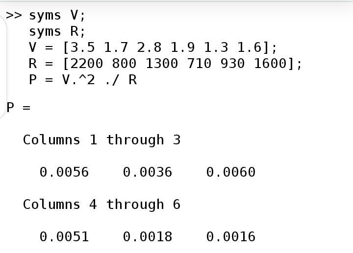 You have 6 resistors in a circuit. The voltage on each is given. Use MATLAB to calculate-example-1