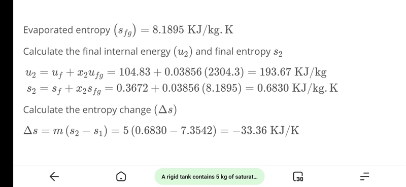 A rigid tank contains 5 kg of saturated vapor steam at 100°C. The steam is cooled-example-5