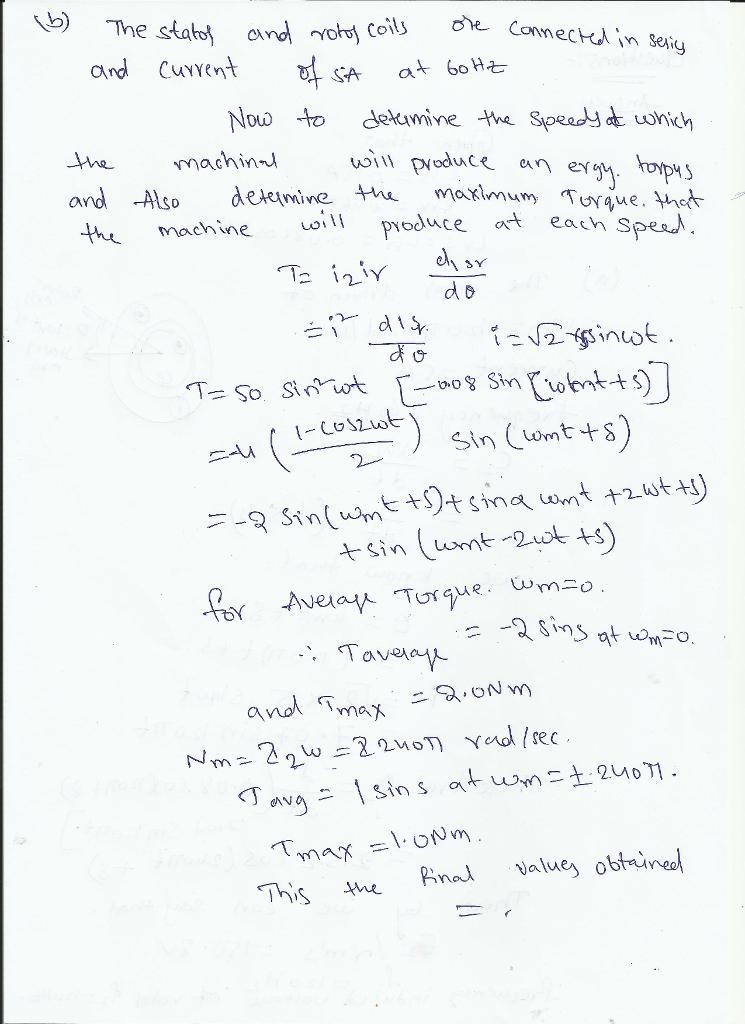 The rotor is driven at ????m = 120π rad/sec. If the stator winding carries a current-example-2