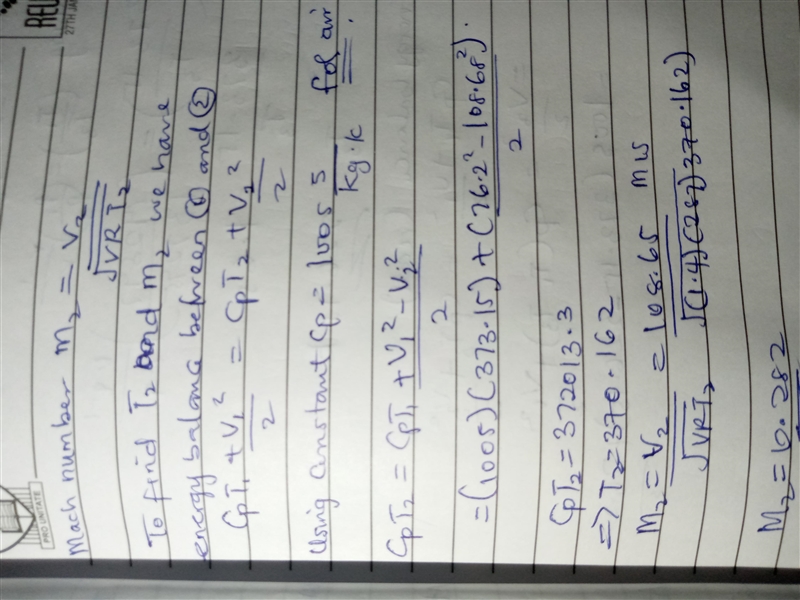 Air flows steadily through a smooth, converging nozzle. At a location where the cross-example-3