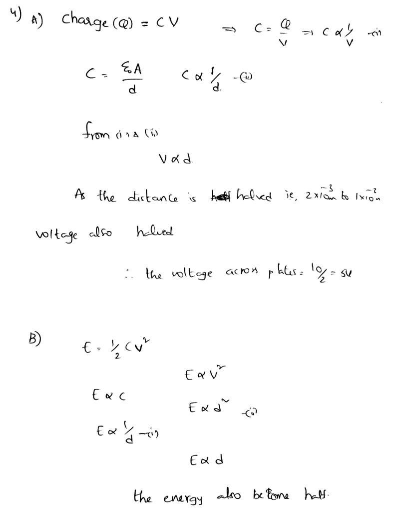 A parallel plate capacitor has a separation of 2x10 m and free space between the plates-example-1